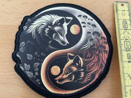 Wolf Yin Yang mit klettverschluss Patch Aufnäher Sticker