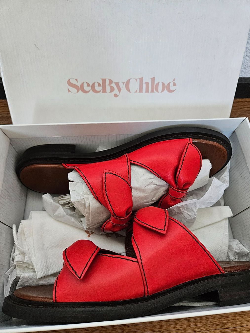 Chloé Scarpe da donna: Schuhe See by Chloe, rot, Leder, neu – Nuovo e nell'imballaggio originale da Zuchwil venduto da ger_ws6t