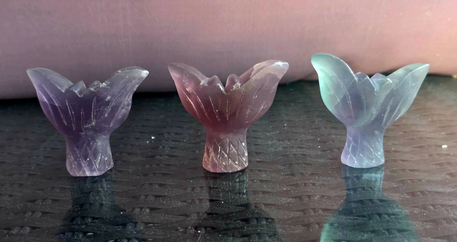 Minerali & Pietre curative: 3 Fluorit Meerjungfrauen Flossen – Nuovo (secondo la descrizione) da Matzingen venduto da Shay_Crystalz