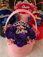 Rosenbox mit Krönchen-Romantik für besondere Momente!