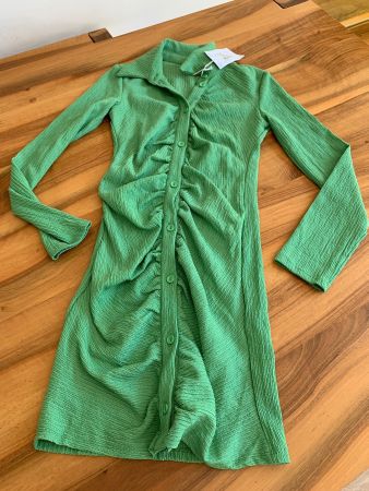 MONKI Crepe Kleid Schlauchkleid tolles Grüün Gr. XS **NEU**