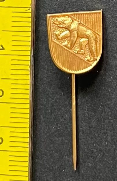 Swiss Placchette & Badge: Bern Wappen, Anstecknadel goldfarben – Usato da Ostermundigen venduto da DaxKarten-75