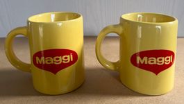 2 Maggi  (Suppen) Tassen, gelb, neuwertig, Kult, Rarität 2dl
