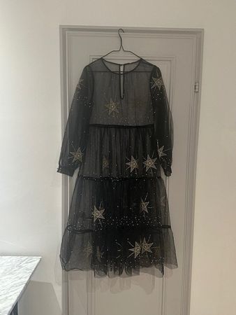 Tüll Kleid, mit Gold Sternen bestickt! Party& Festival Club