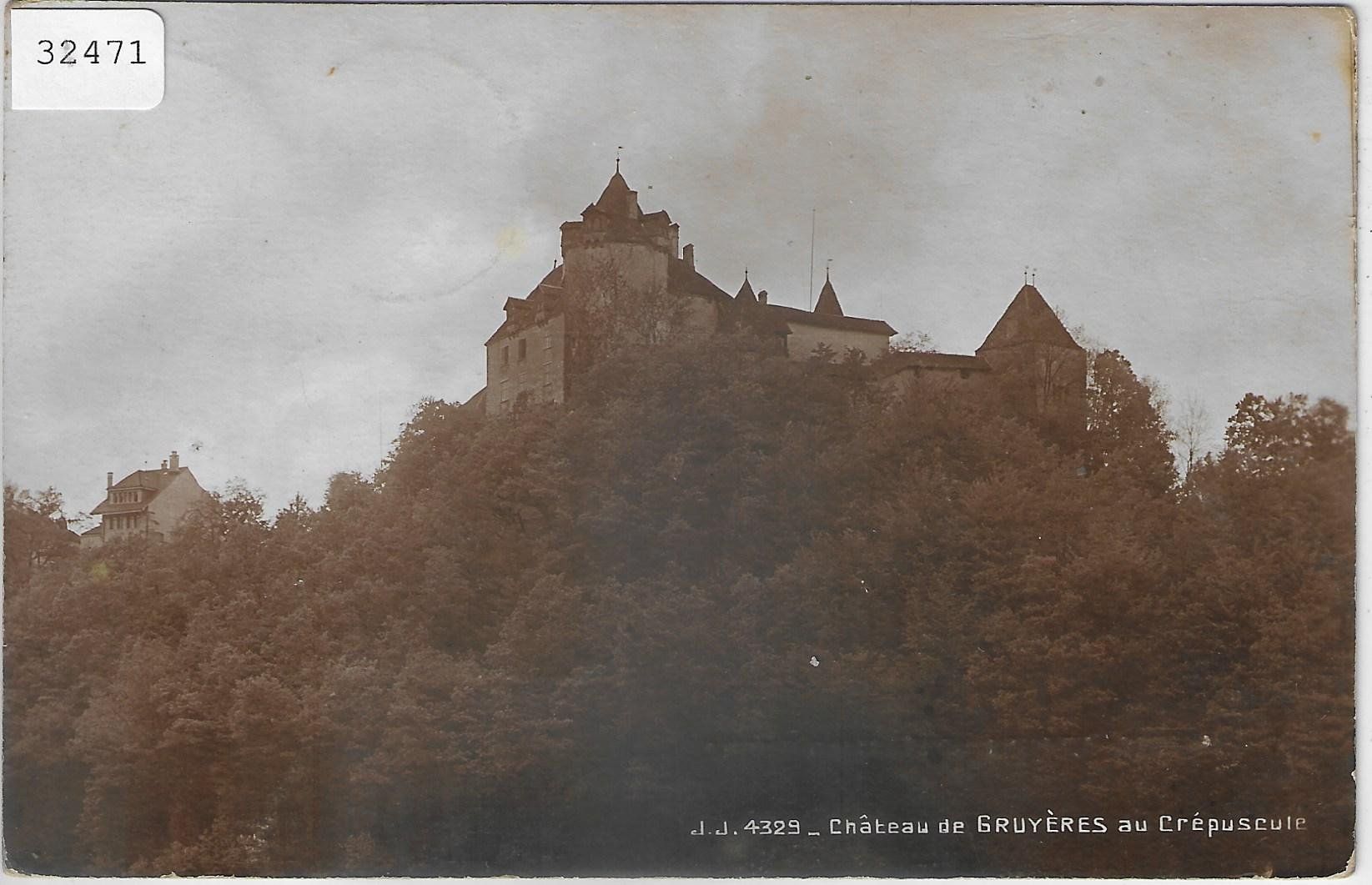 Cartoline postali: Chateau de Gruyeres au Crepuscule – Usato da Ettingen venduto da Kartenplanet