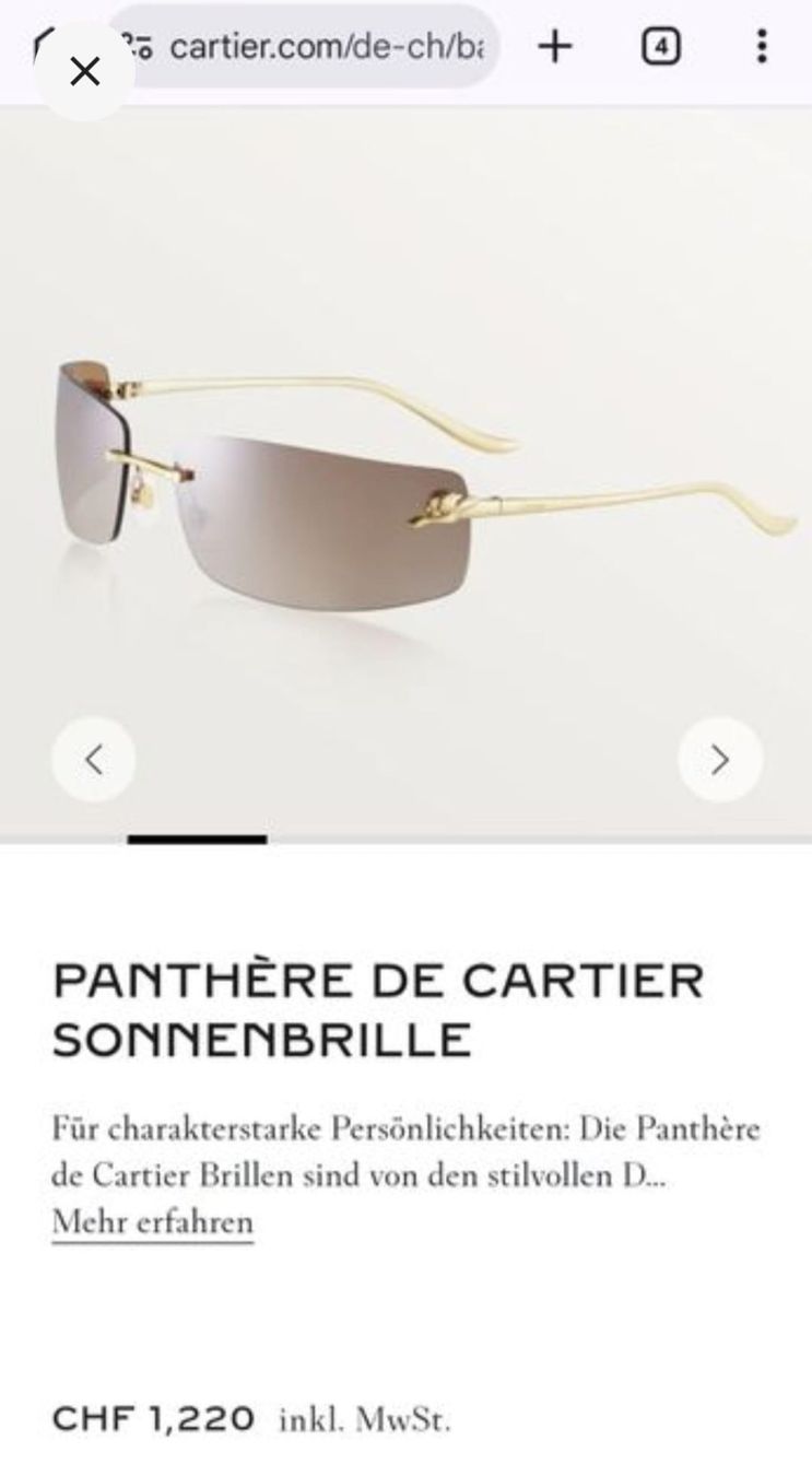 Cartier Occhiali & Lenti: Phantère de Cartier Sonnenbrille – Nuovo (secondo la descrizione) da Teufenthal AG venduto da michelle.mmojekwu 5