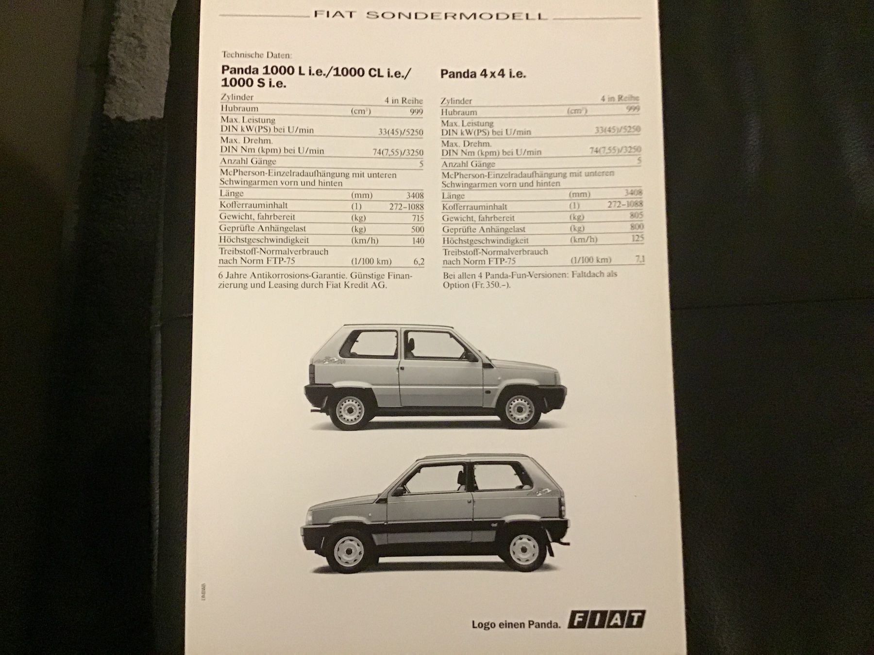 Fiat Documenti: Fiat Panda FUN Faltprospekt 4 Seiten – Usato da Scherzingen venduto da Starseller62 2