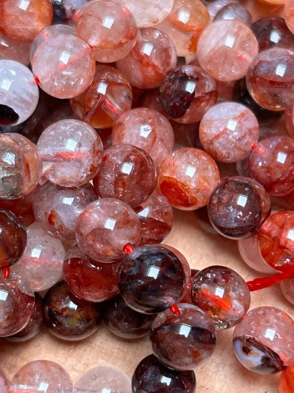 Minerali & Pietre curative: Strang echte red quarz Kugeln / stone beads 8 mm – Nuovo e nell'imballaggio originale da Niederrohrdorf venduto da Ytobi 3