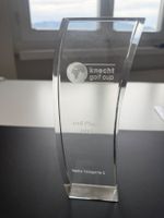 Glas Pokal Knecht Golf Cup 2019 2. Platz / Buchstütze