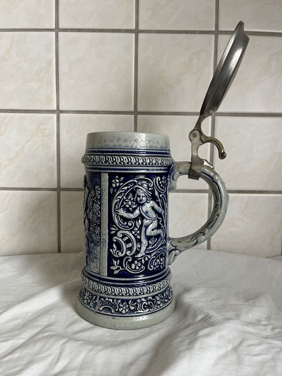 Verres: Bierkrug mit Zinndeckel – Neuf (Voir description) à Rheineck par CoGer 1