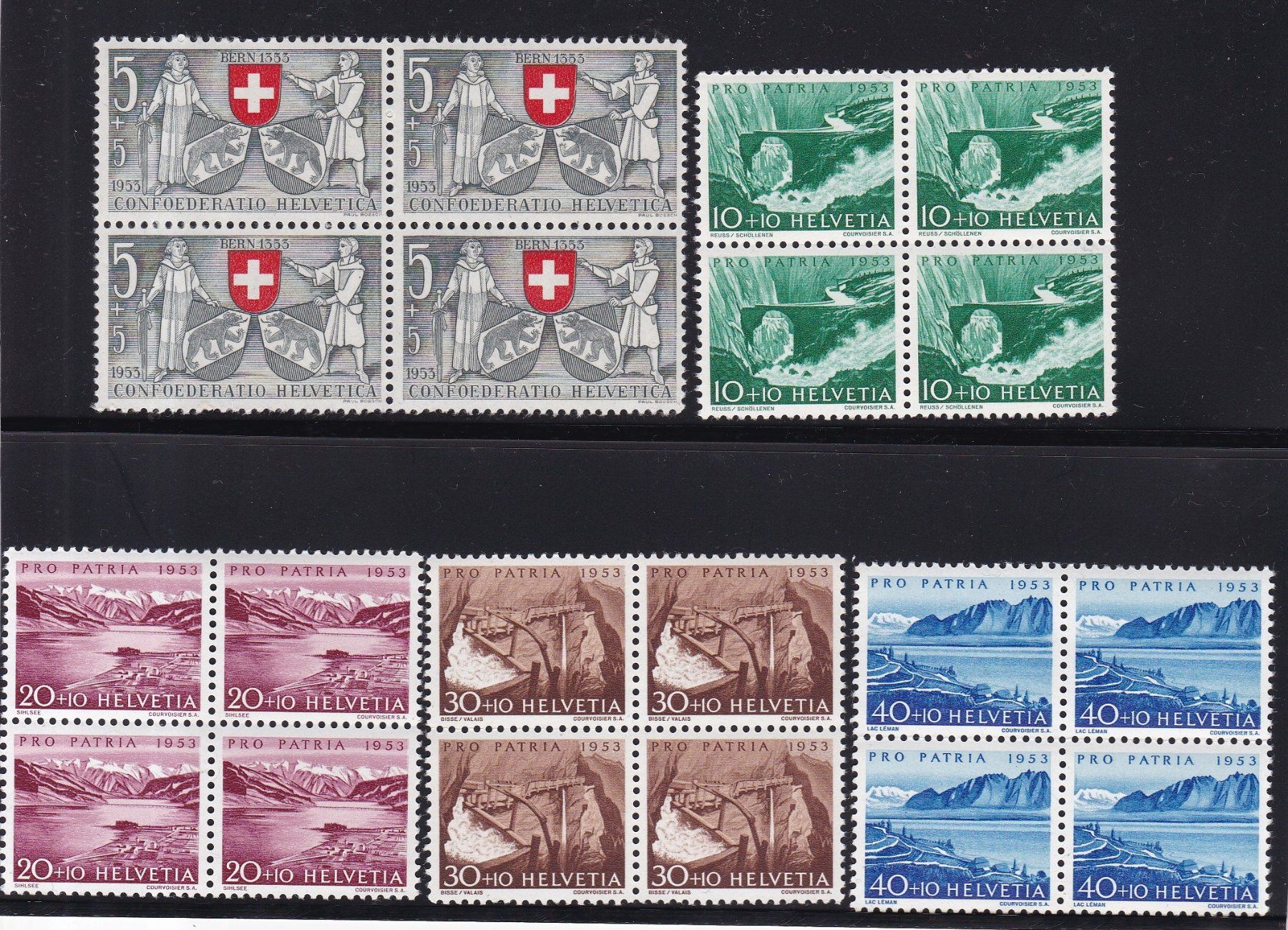 Alle Briefmarken: 27 Stk. Pro Patria Viererblocks ab 1939, postfrisch – Gebraucht aus Münchwilen AG von Nesar 3