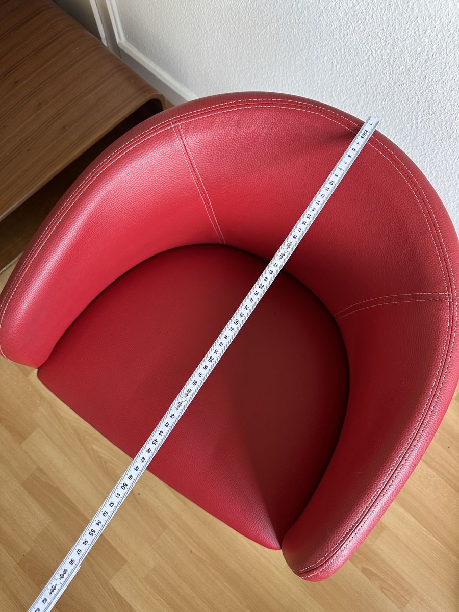 Poltrone: roter leder stuhl mit chrome bein ☆ – Usato da Basel venduto da iman.ibn 8