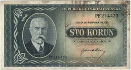 Banknote 100 Sto Kronen CSR Tschechoslowakei