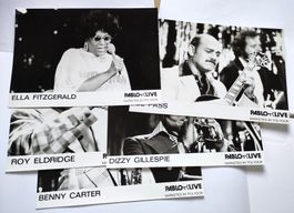 5 Jazz Presse-Fotos Ella Fitzgerald, Dizzy Gillespie, Roy El