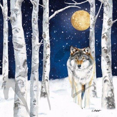 Serviettes: Serviette winter wolf (1724) 2Stk. – Neuf (Voir description) à Schlatt TG par kreativ-atelier