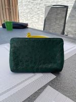 Necessaire / Cosmetic Bag Straussen-Leder grün von Mädler