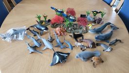 Schleich Meeresbewohner Figuren Set, 3 Taucher und 30 Tiere