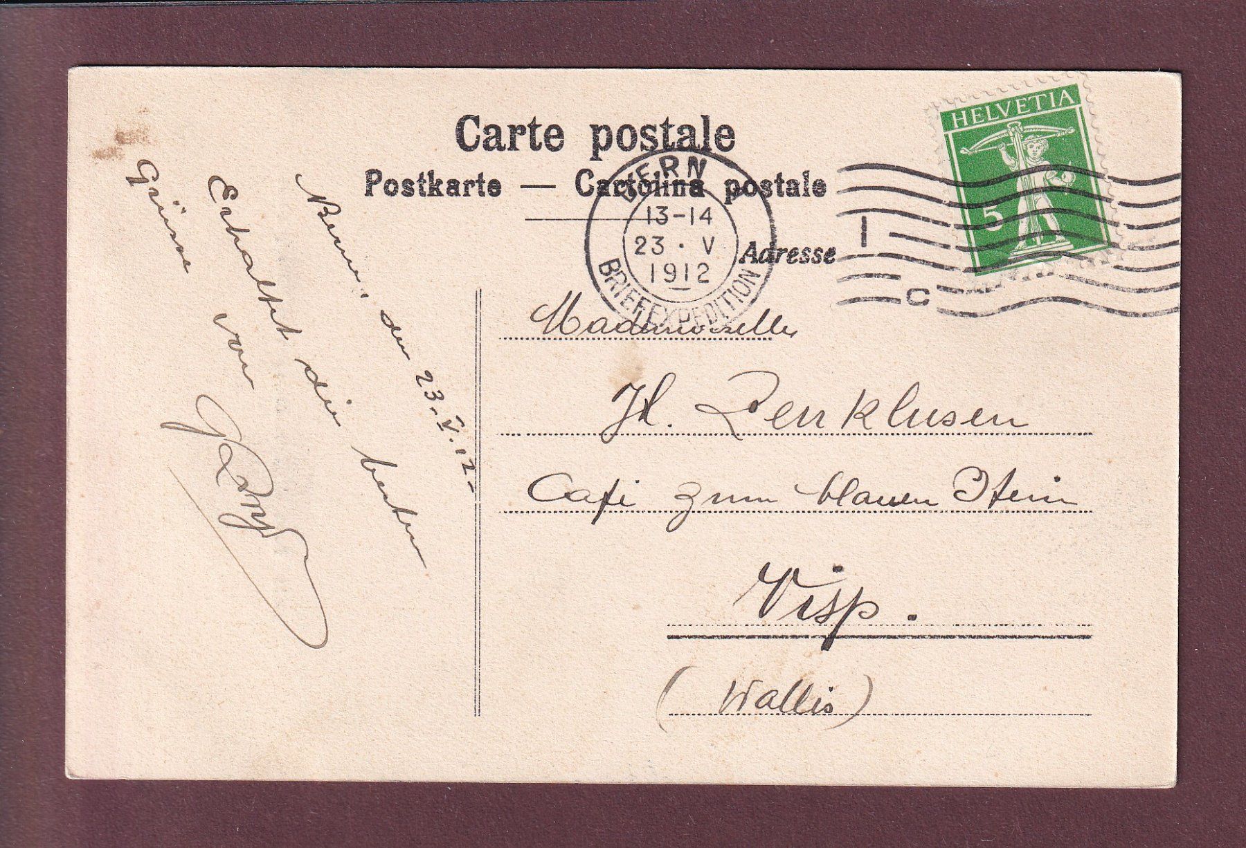 Cartoline postali: BERN - Bärengraben - 1912 // Eckbug // – Usato da Pully venduto da nicecards 1