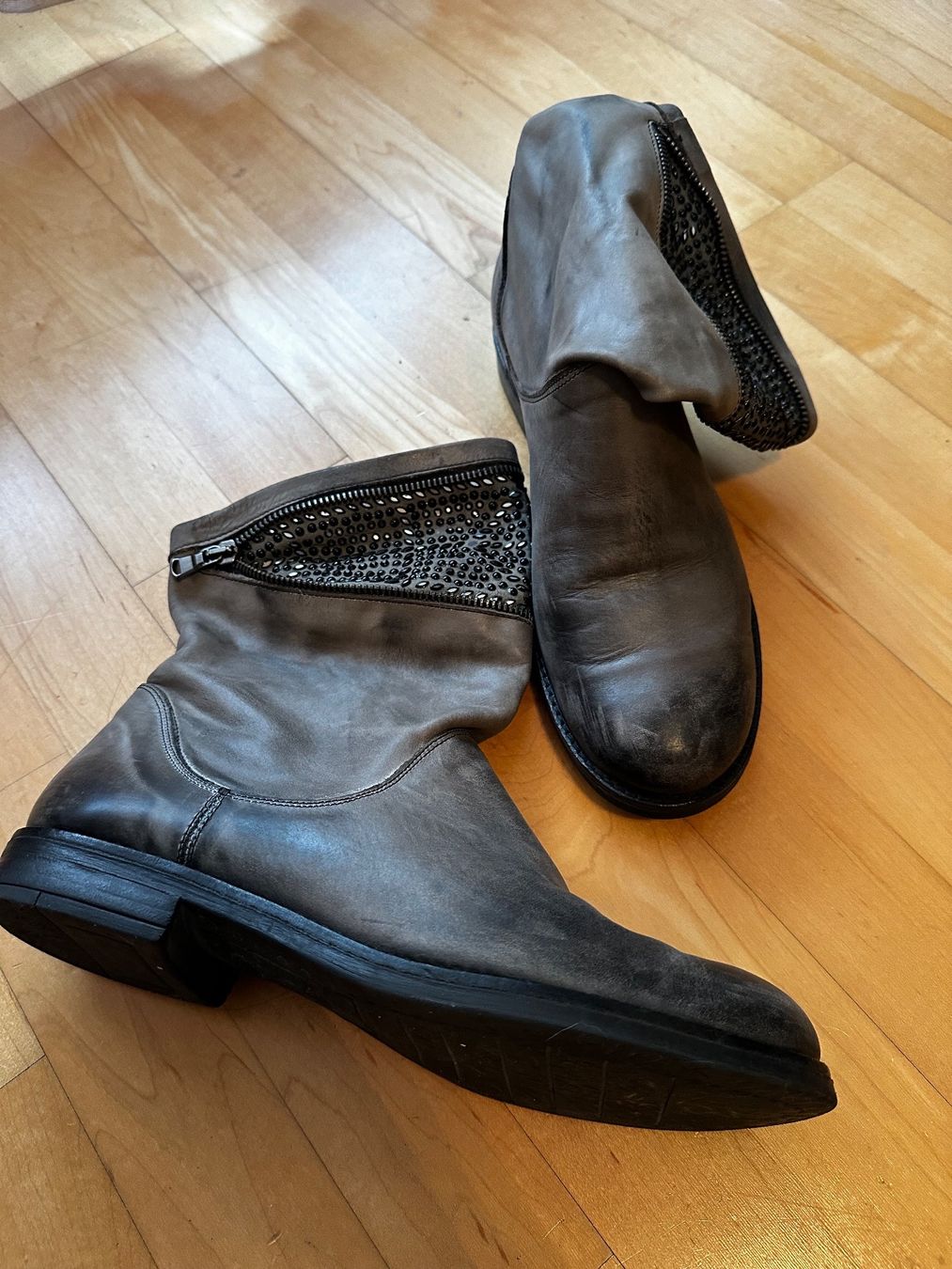 Damenschuhe: Lederboots grau von L’idea Gr. 40 – Neu (gemäss Beschreibung) aus Altendorf von Eastwick4 2
