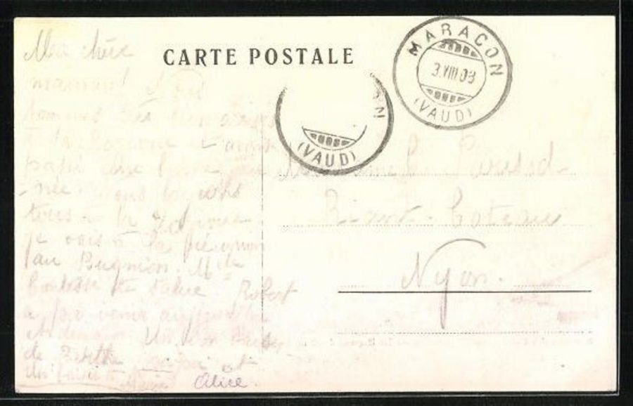 Cartoline postali: La Rogivue, Maracon, circulée 1908 – Usato da Frauenfeld venduto da POML 1