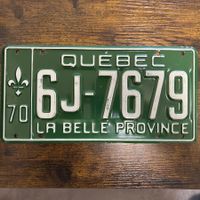 🇨🇦 1970 Vintage Autonummer - Quebec 6J-7679 - Kanada