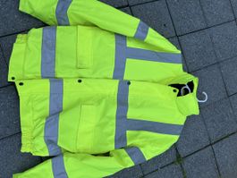 Winter Arbeitsjacke Warnschutz Neon Gelb XL Top Zustand!