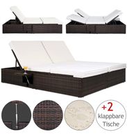 + Doppelliege Sonnenliege Gartenliege Polyrattan Garten