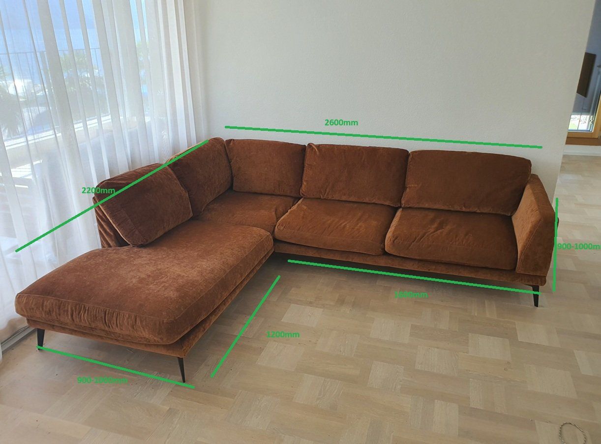 Divani: Ecksofa braun Samt guter Zustand – Usato da Vitznau venduto da rei_7gb5 3