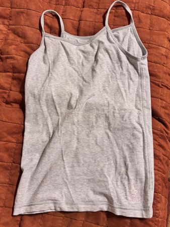 Débardeur rayé gris blanc femme basique, taille XS 34
