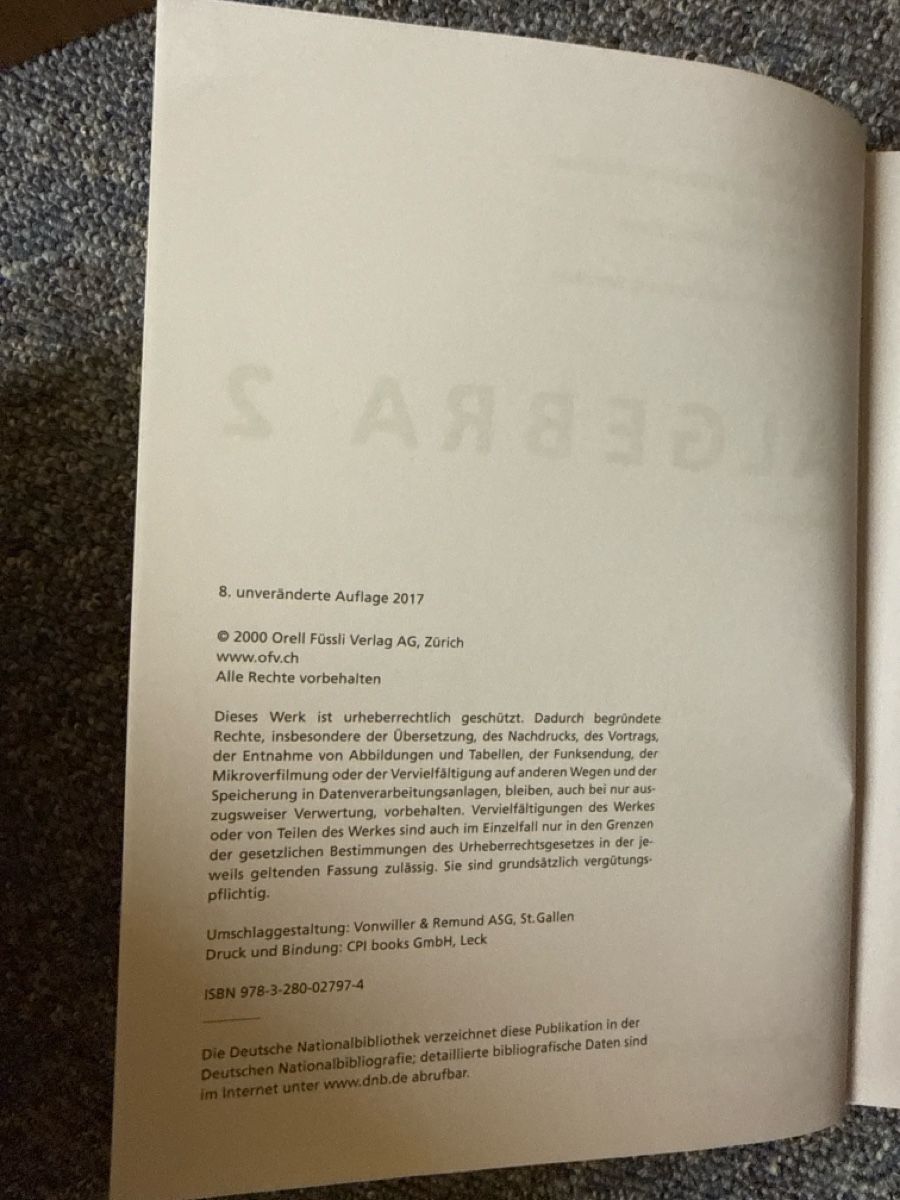 Libri: Algebra 2 Buch in gutem Zustand – Usato da Küsnacht ZH venduto da Philipp_und_Nadine 2