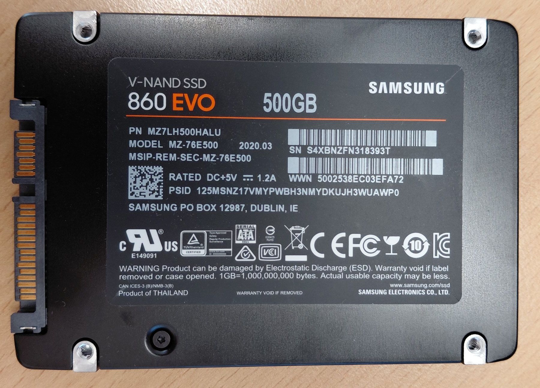 Samsung Dischi rigidi: SSD Samsung 500 GB – Usato da Willisau venduto da aronet