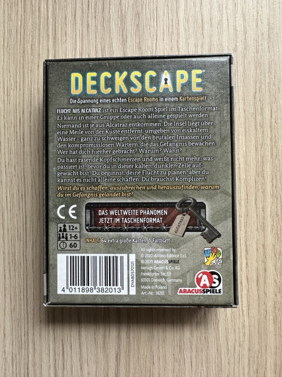 Giochi: Deckscape Flucht aus Alcatraz – Usato da Au ZH venduto da Wildernesspudding 1