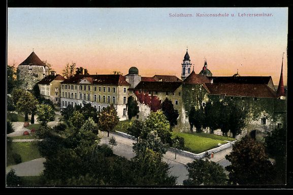 Cartoline postali: AK Solothurn, Kantonsschule und Lehrerseminar – Usato da Berlin venduto da bartko-reher