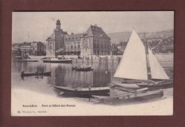 NEUCHÂTEL - Port et Hôtel des Postes - 1907