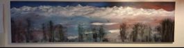 Gemälde " Der Flug der Stille" handmade 30×120