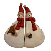 2er Set Schneemann Figuren Weihnachten Vintage Landhaus Deko