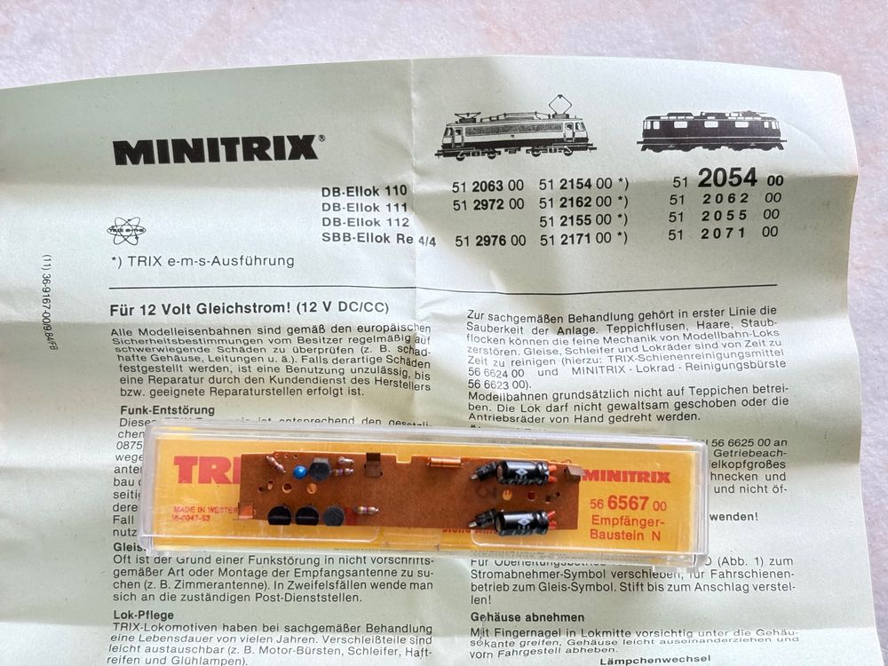 Minitrix 6567 PCB Platine EMS fur Elok Ae4/4