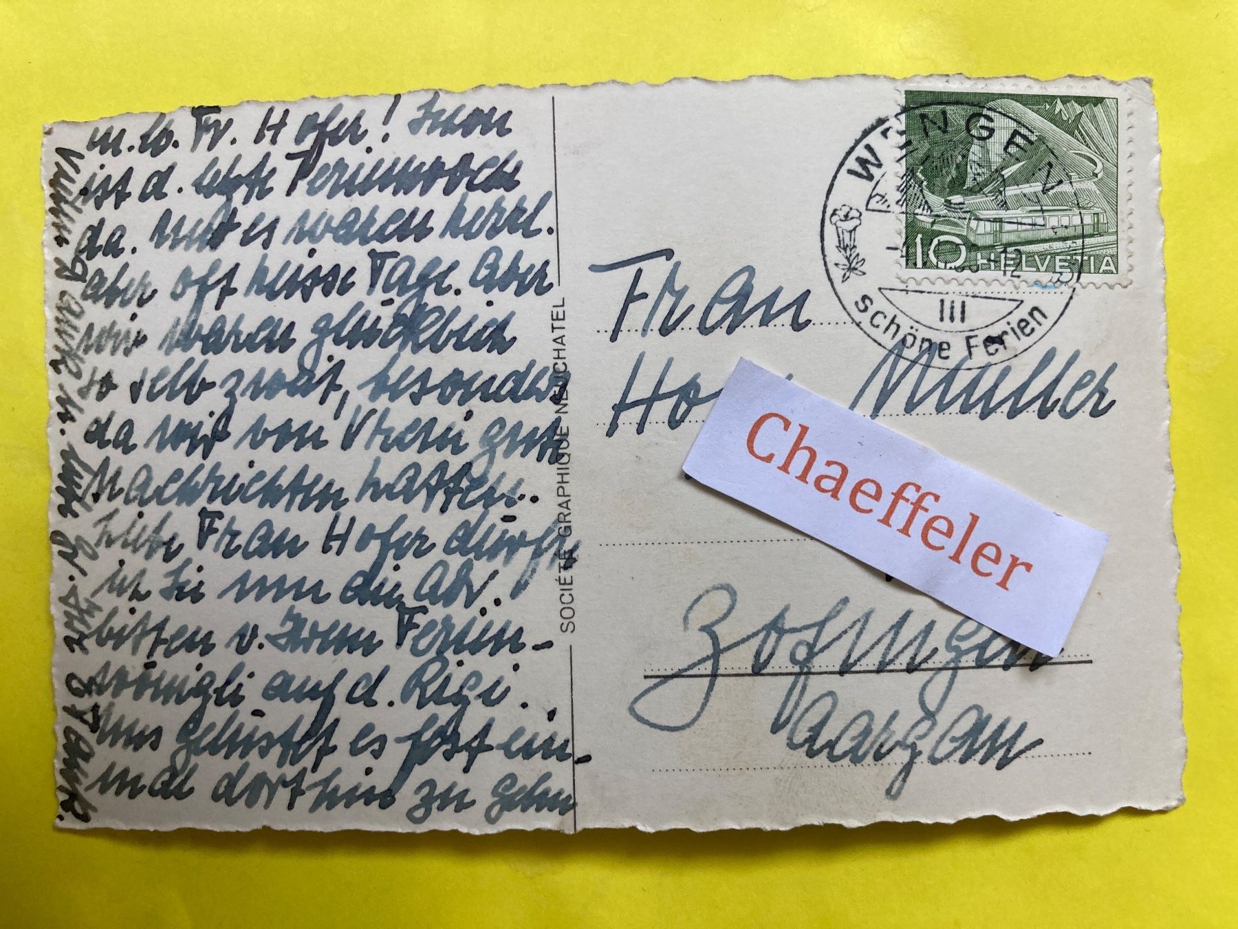 Cartoline postali: 1956 3164 Die Jungfrau – Usato da Zürich venduto da Chaeffeler 1
