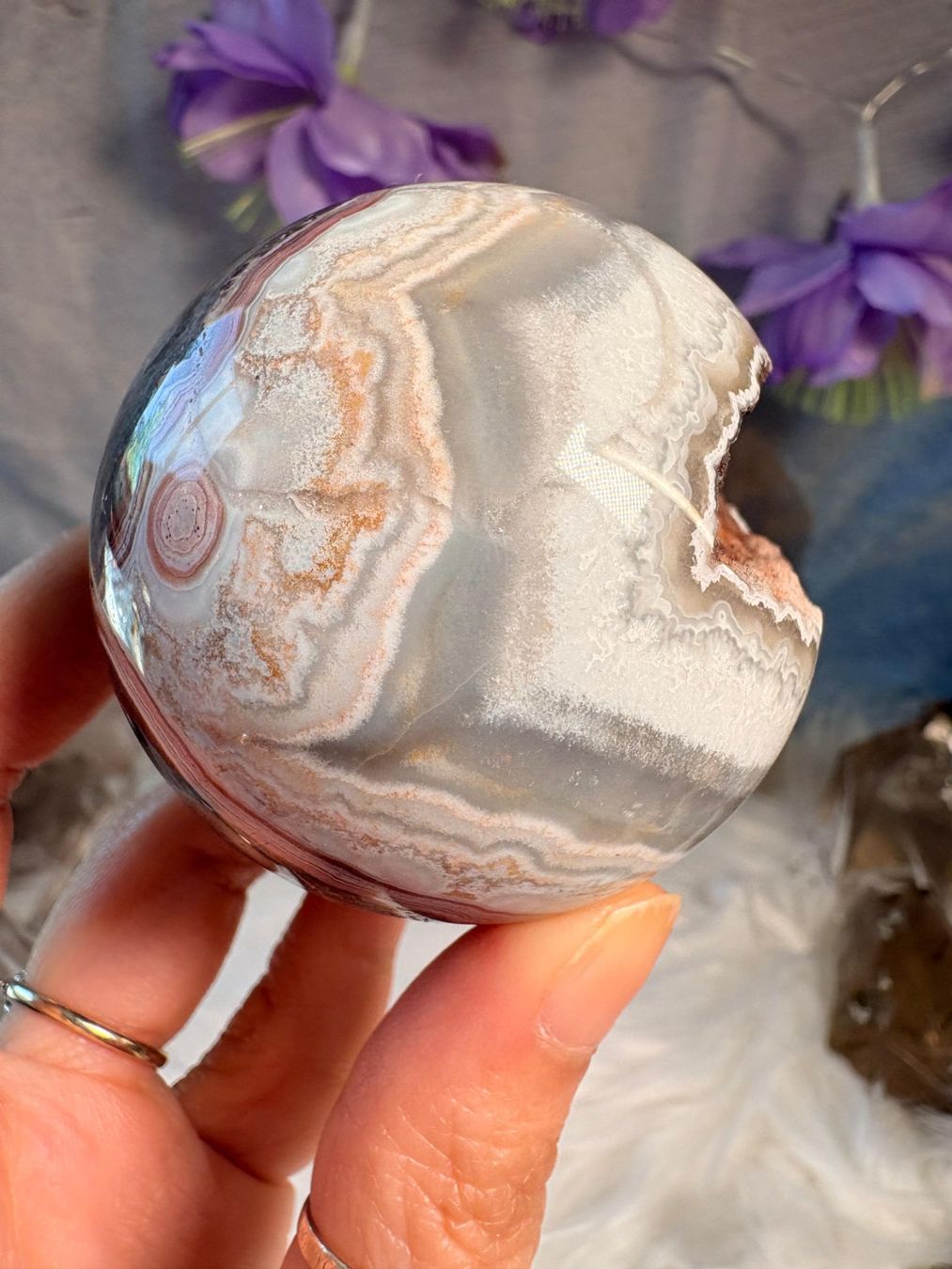 Mineralien & Heilsteine: Money Achat Kugel – Neu (gemäss Beschreibung) aus Neuheim von m.hald