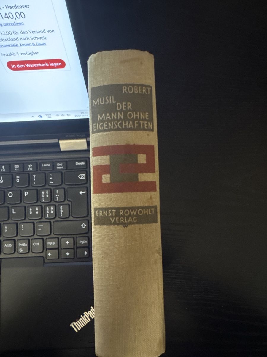 Bücher: Robert Musil, Der Mann ohne Eigenschaften, 1931 – Gebraucht aus Zürich von 2013tg 1