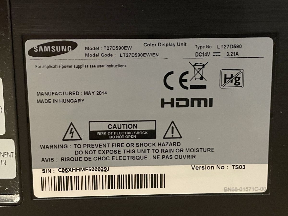 Samsung Monitor: Samsung 27" Monitor/TV LT27D590EW – Usato da Staufen venduto da l_str 2