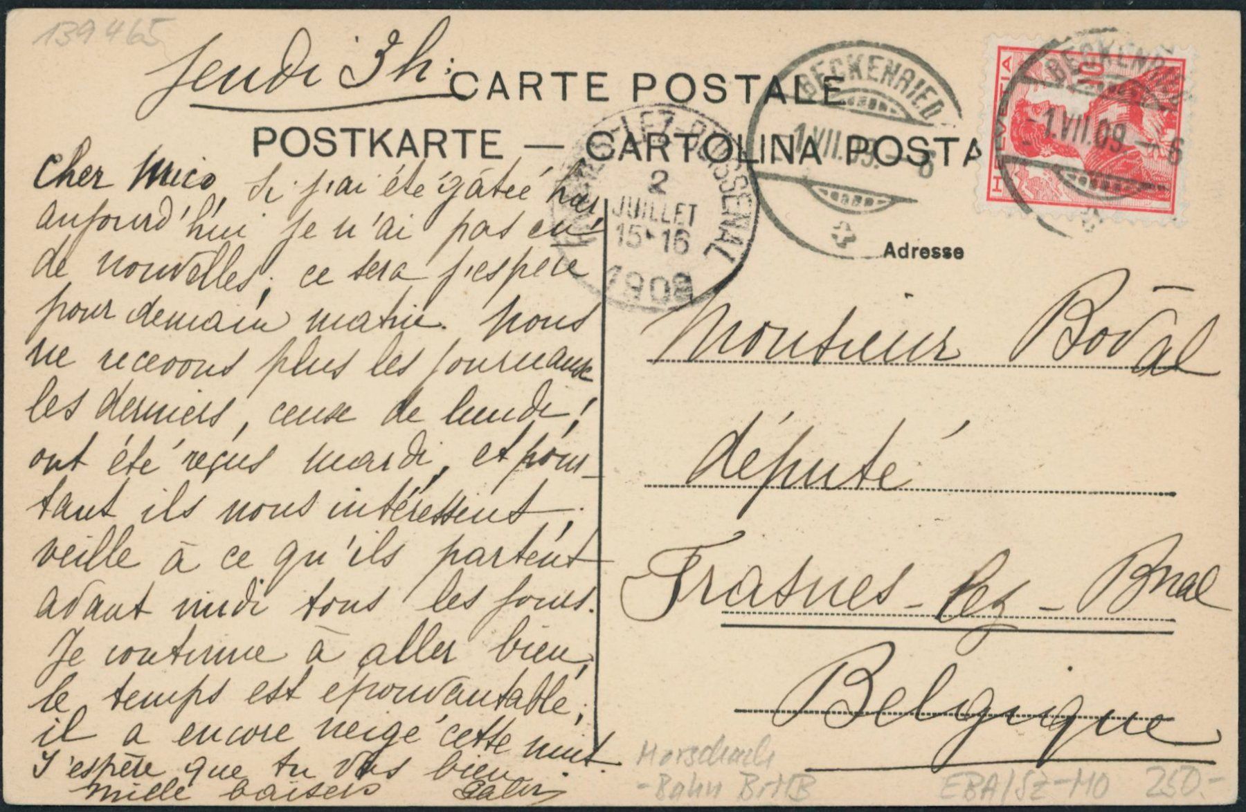 Cartoline postali: SZ Morschach - Bahn BrMB – Usato da Schindellegi venduto da leecollect 1