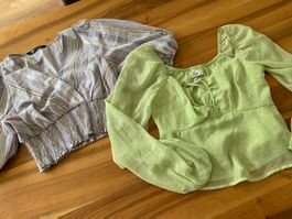 HOLLISTER und ZARA zwei raffinierte romantische  Tops Gr. S