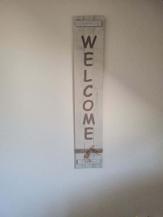 Willkommen Gast Plakette Indoor Outdoor Metall Rustikal Holz