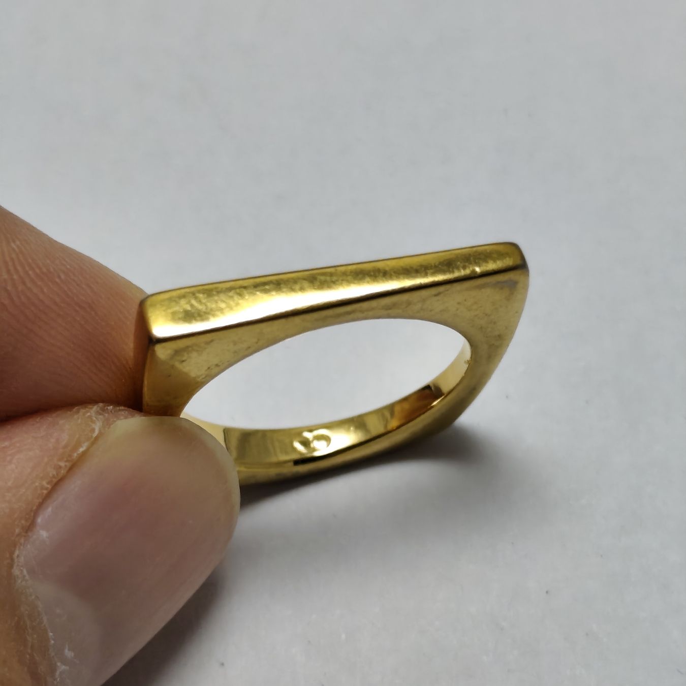 Ringe: Minimalistischer geometrischer Ring Gold plated #B5 – Gebraucht aus Châtelaine von Tropic.Watch2 5