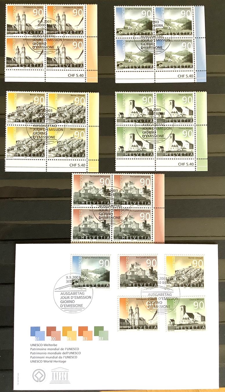 Tutti i francobolli: 2003 - FDC UNESCO Welterbe + Viererblock ET mit Bogenrand – Nuovo (secondo la descrizione) da Liestal venduto da Skunk02