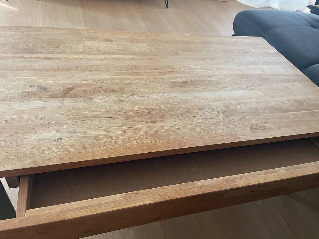 Tavoli: Couchtisch  Holzplatte mit Metallgestell – Usato da Rheinfelden venduto da vaylien 1
