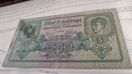 Fünf Schilling Oesterreichische Nationalbank 1925 Banknote