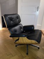 Ledersessel mit Hocker schwarz guter Zustand