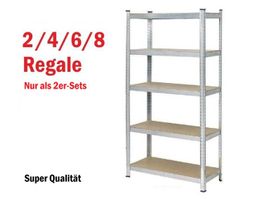 2/4/6 x Regal Gestell Lager-Gestell Lager-Regal 90x40x180